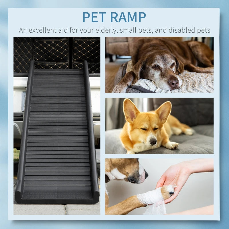 Foldable Pet Car Ramp for Easy Access to Car Boot - Anti Slip Grooves