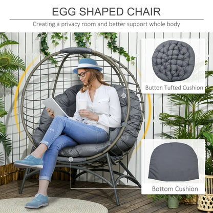 No Hang - Basket Egg Chair with Large Cushion