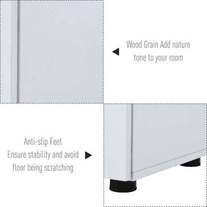 2-Tier Lockable Office Storage Filing Cabinet / Printer Stand with 2 Keys, Melamine Coating and Aluminium Handles for Home Office - White