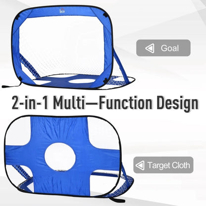 2-in-1 Football Target Practice with 5 Targets + Football Net for Normal Goal (Set of 2)