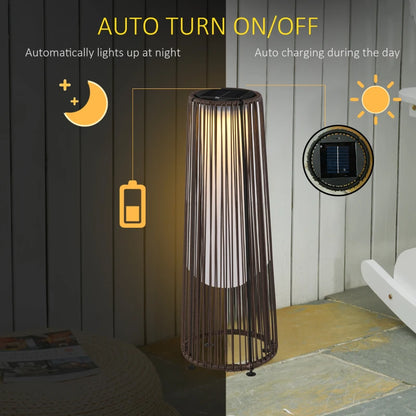 Garden Woven Resin Solar Powered Light / Lantern - Auto On/Off