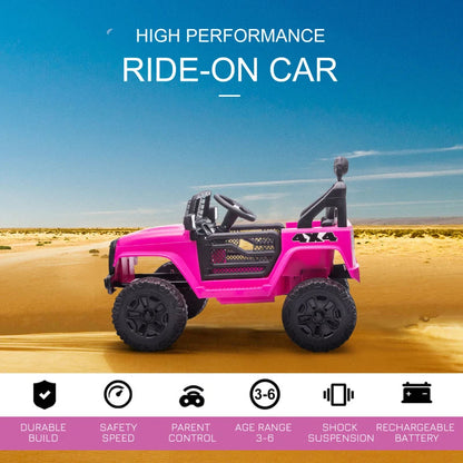 12V Kids Electric Ride On Car Truck Toy SUV with Remote Control - Pink