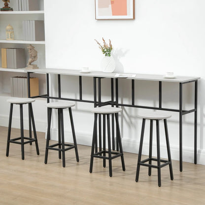 6-Piece Multi-Use Design Breakfast Table Set with 4 Stools and 2 Tables