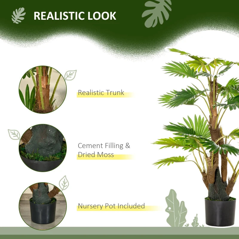 Artificial Palm Tree Style House Plant - Indoor / Outdoor - 135cm / 4.4ft