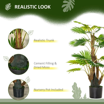 Artificial Palm Tree Style House Plant - Indoor / Outdoor - 135cm / 4.4ft