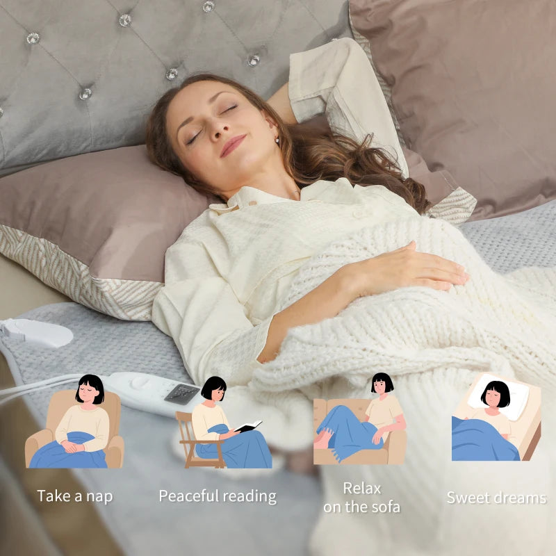 Heated Electric Blanket Throw with 5 Heating Levels for Christmas / Winter