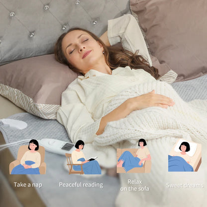 Heated Electric Blanket Throw with 5 Heating Levels for Christmas / Winter