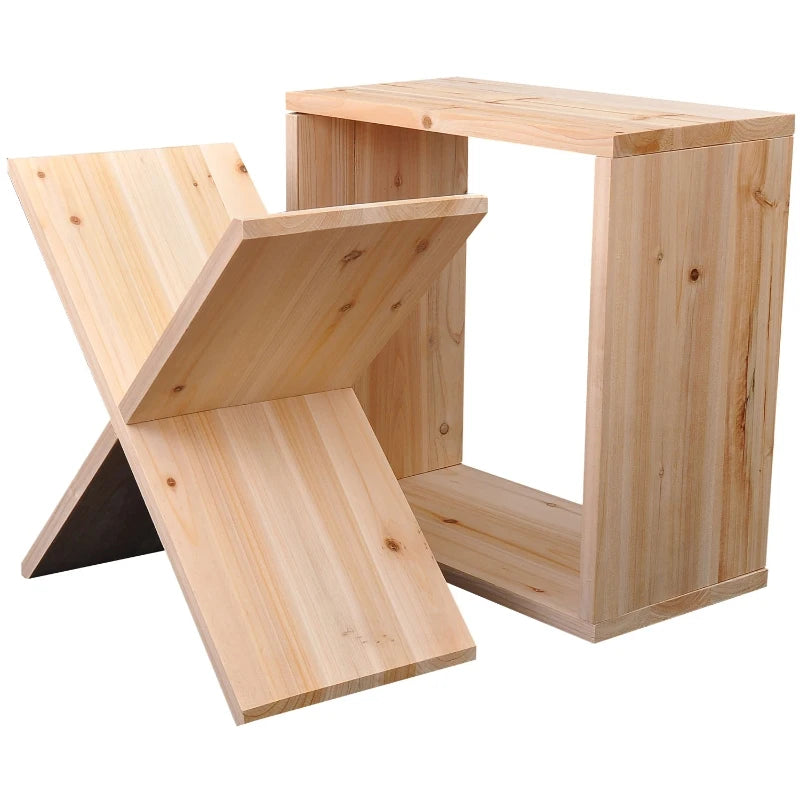 24 Bottle - Wooden 'X' Design Holder / Rack - Square Shape Storage