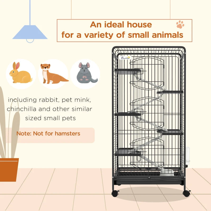 131cm - 6-Level - Small Animal Cage - (Hamster / Gerbil etc) with Food Dish and Water Bottle Included