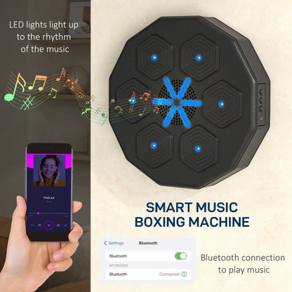 Wall Mountable Music Response Time Boxing Machine with Bluetooth and LED Lights