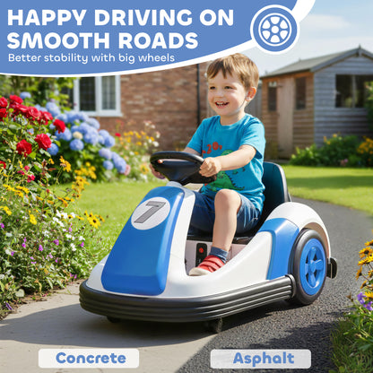 Kids Bumper Car with 360-Degree Rotation, 6V Electric Ride On Car with Music and Horn for 3-8 Years Old, Blue