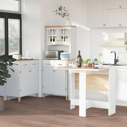 Folding Dining Table, Space-Saving Drop Leaf Kitchen Table for 4-6 People, Multi-functional Desk for Small Space