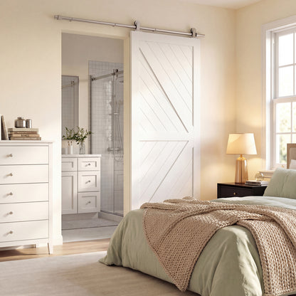 Sliding Door Hardware Kit Heavy Duty 304 Stainless Steel 152 cm Wide Door Silver Tone