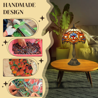 Tiffany Lamp, Stained Glass Table Lamp, Handcrafted Artisan Collectible, Suitable for Living Room and Bedside