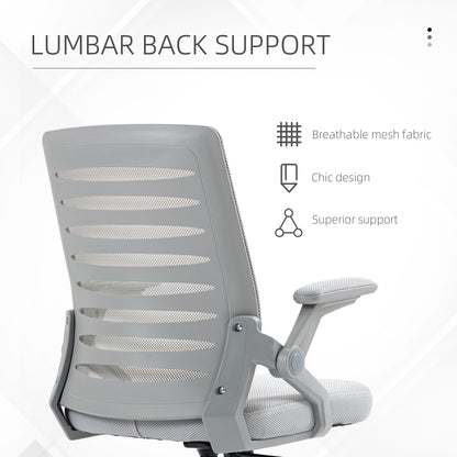 44-53.5cm Adjustable Height Work Chair, with Mesh Back - Grey