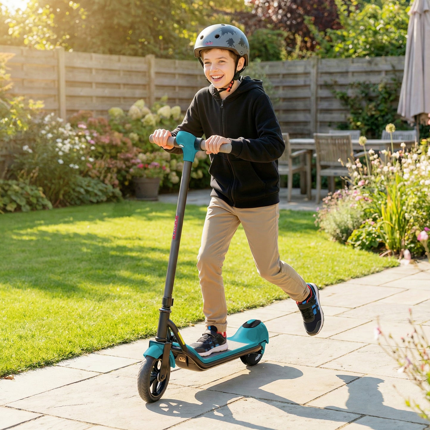 Electric Scooter for Kids, with LED Display, Green