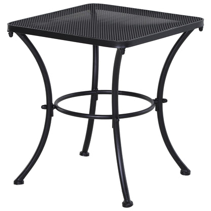 Square Garden Metal Bistro Table Outdoor Patio Coffee Side Desk - Black 45L X 45W X 50H CM