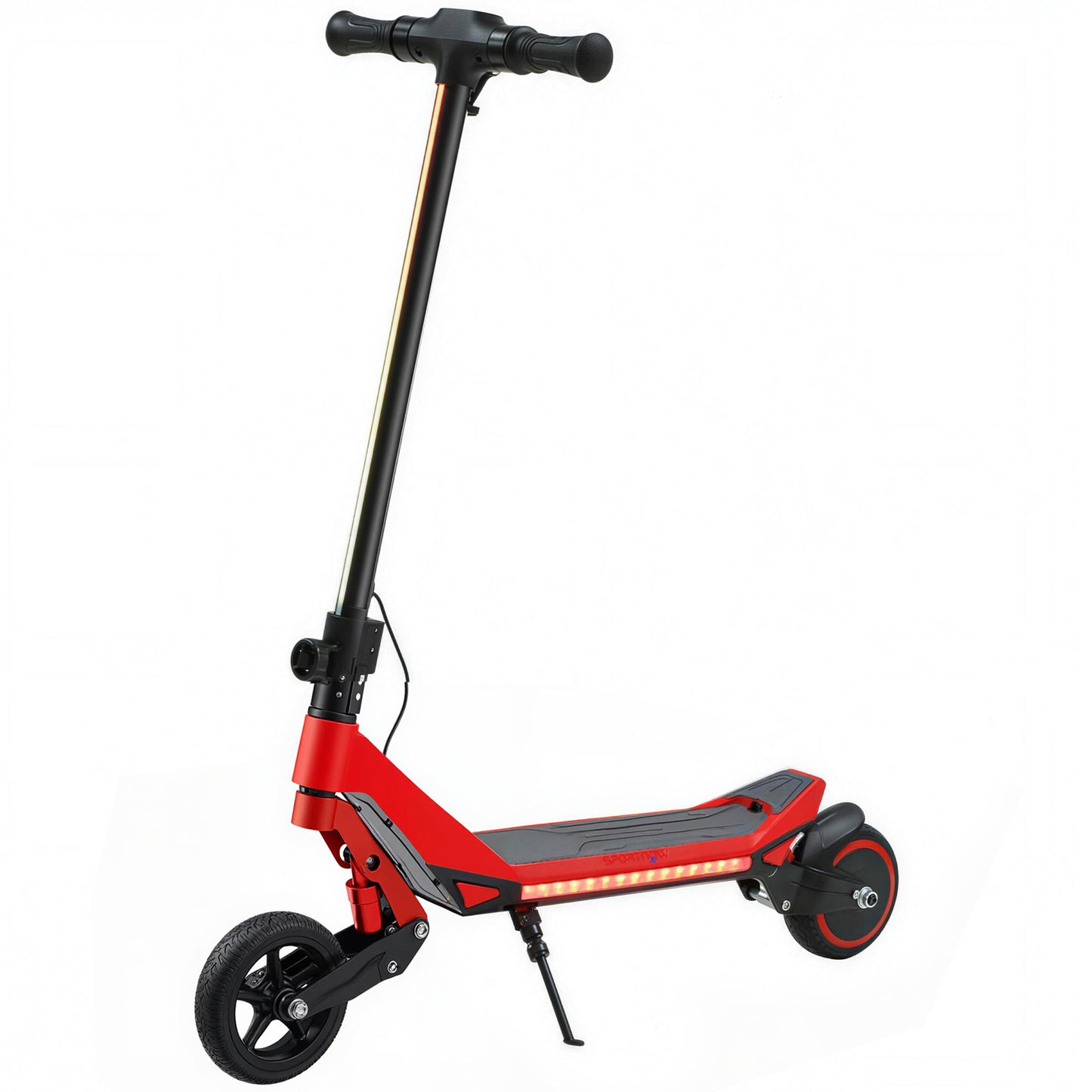 Electric Scooter for Kids, Foldable E Scooter for Age Age 6+ with LED Display, RGB lights, Up to 16km/h, Red