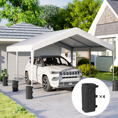 Set of 4 Heavy Duty Gazebo Weights Bags, 500D Sand Weights with Carry Handles for Garden Marquee, Parasol, Black