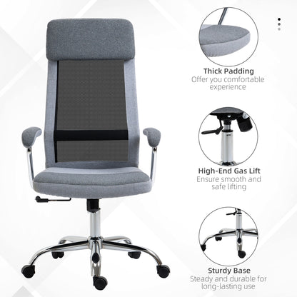 Office Chair, Ergonomic Desk Chair, High Back Computer Chair with Adjustable Height, Swivel Rolling Wheels