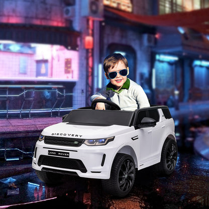 Licensed Land Rover Discovery Sport, 12V Kids Ride on Car w/ Remote Control, Lights, Music, Horn, for 3-6 Years, White