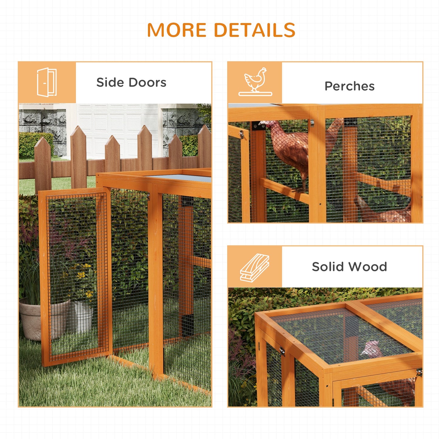 Wooden Chicken Coop with Combinable Design, for 1-3 Chickens