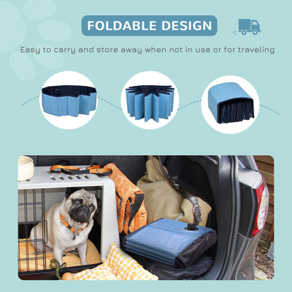 Foldable Dog Pool for Puppies and Ducks, Thickened PVC Dog Paddling Pool Bath Tub Hard Board