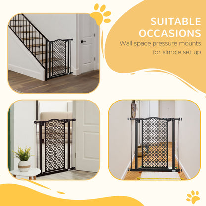 74-80 cm Pressure Fit Safety Gate for Doorways and Staircases, Dog Gate, Pet Barrier for Hallways with Auto Close