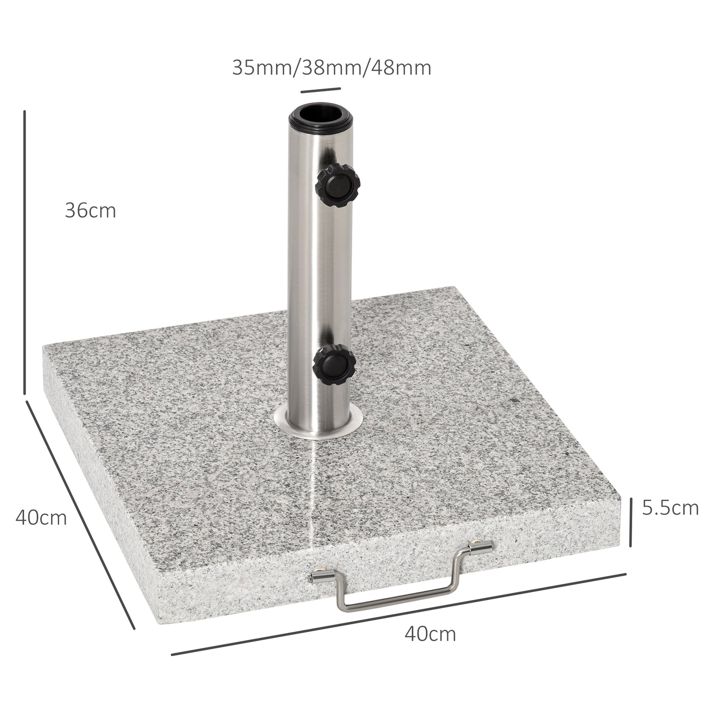 25kg Garden Umbrella Base Durable Parasol Holder Patio Furniture Outdoor Sunshade Marble Stand