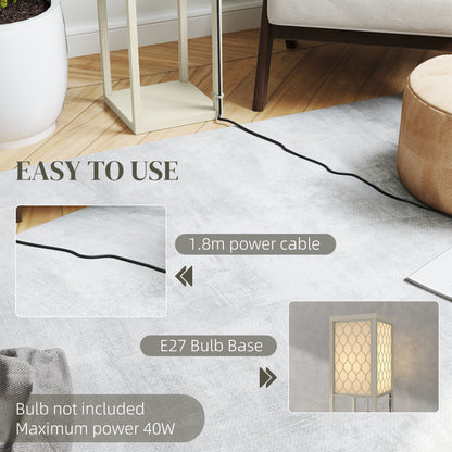 Three-Shelf Standing Lamp - Oak/White