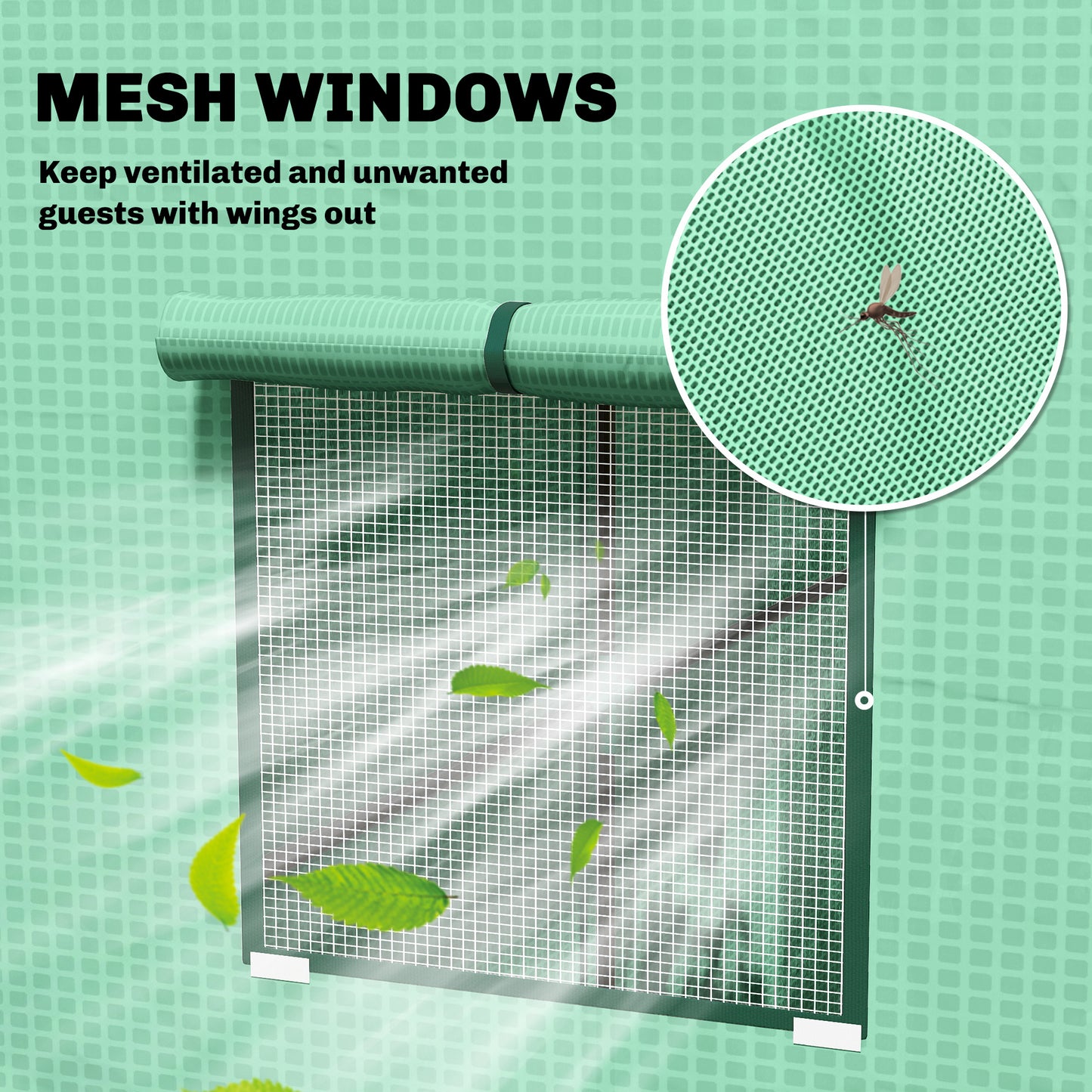 77 x 196cm Walk-In Greenhouse, with Accessories