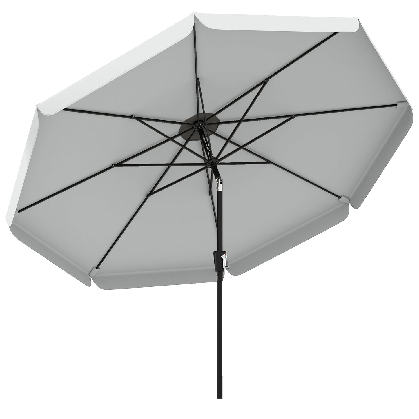 3 m Garden Parasol with Tilt Mechanism & Crank Handle, UPF 30+ Patio Umbrella Outdoor Table Umbrella, Light Grey