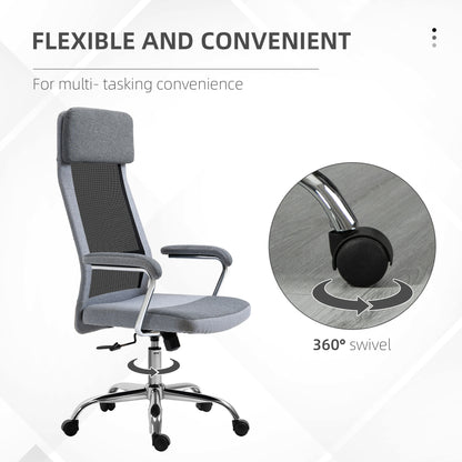 Office Chair, Ergonomic Desk Chair, High Back Computer Chair with Adjustable Height, Swivel Rolling Wheels
