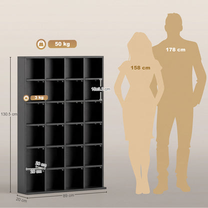 CD Storage Unit with Adjustable Shelves, 89 x 130.5 cm, Black