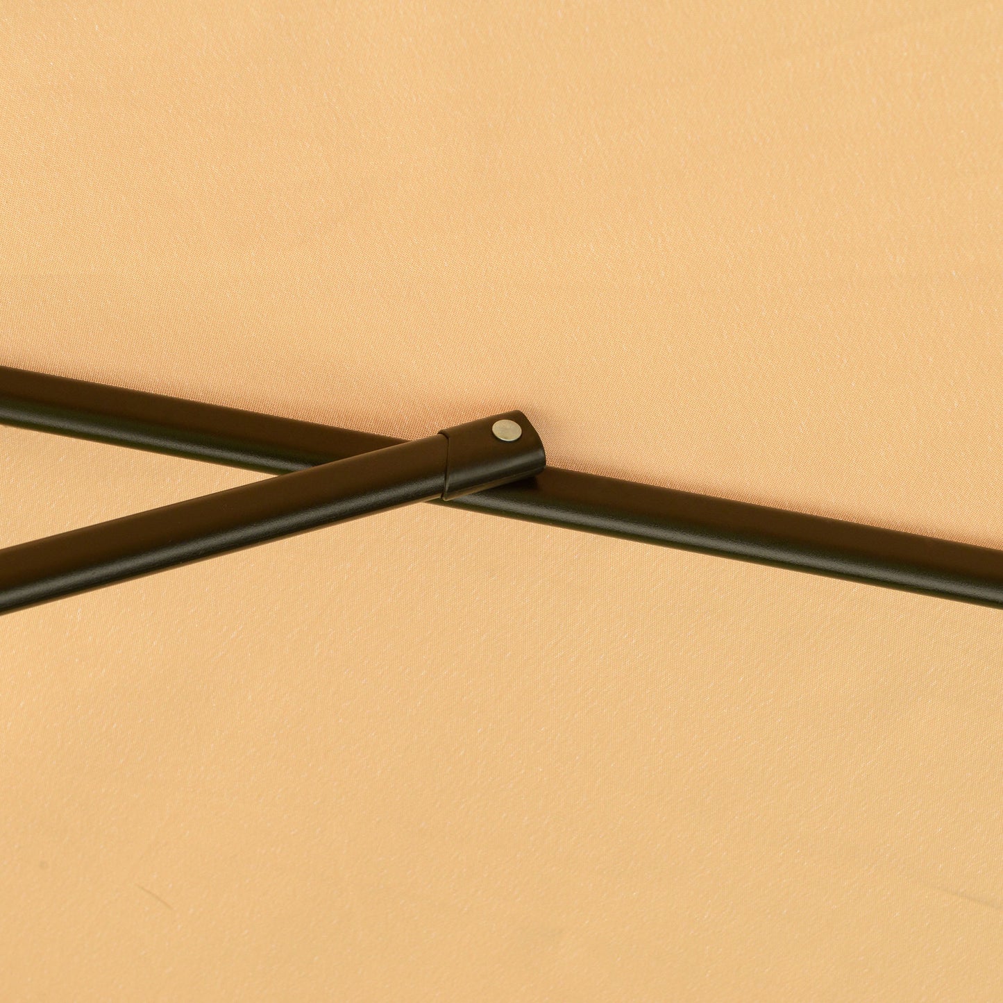 2.7m Cantilever Parasol Banana Sun Umbrella with Crank Handle and Cross Base for Outdoor Hanging Sun Shade Light Brown