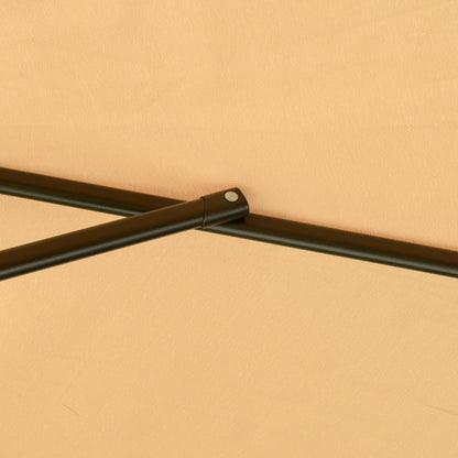 2.7m Cantilever Parasol Banana Sun Umbrella with Crank Handle and Cross Base for Outdoor Hanging Sun Shade Light Brown