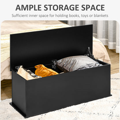 113L Storage Chest, Storage Box with Flip-Top Lid and 2 Safety Hinges, Storage Trunk for Living Room, Entryway
