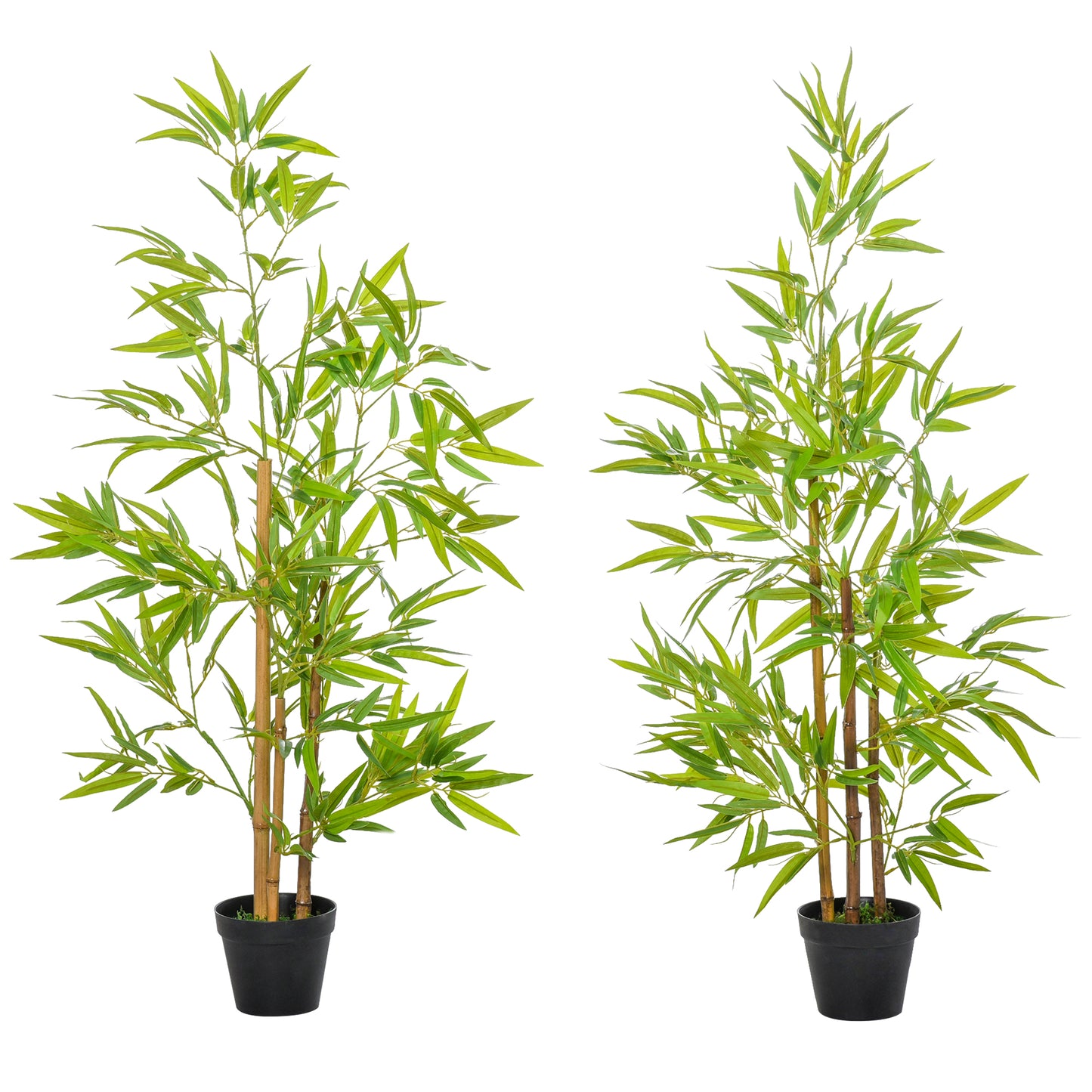 Artificial Ficus Tree, with Weighted Plant Pot - Green