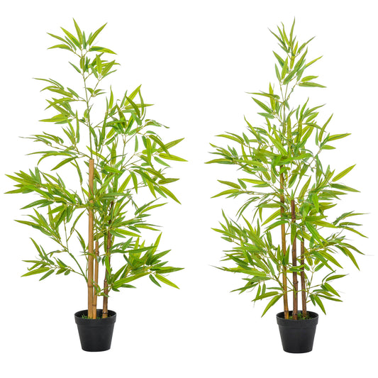 Artificial Ficus Tree, with Weighted Plant Pot - Green