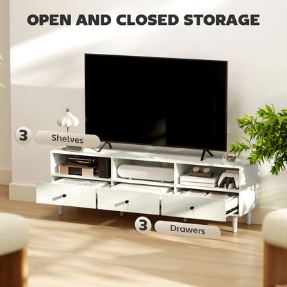 Multi-Storage Minimal TV Stand - Cream White