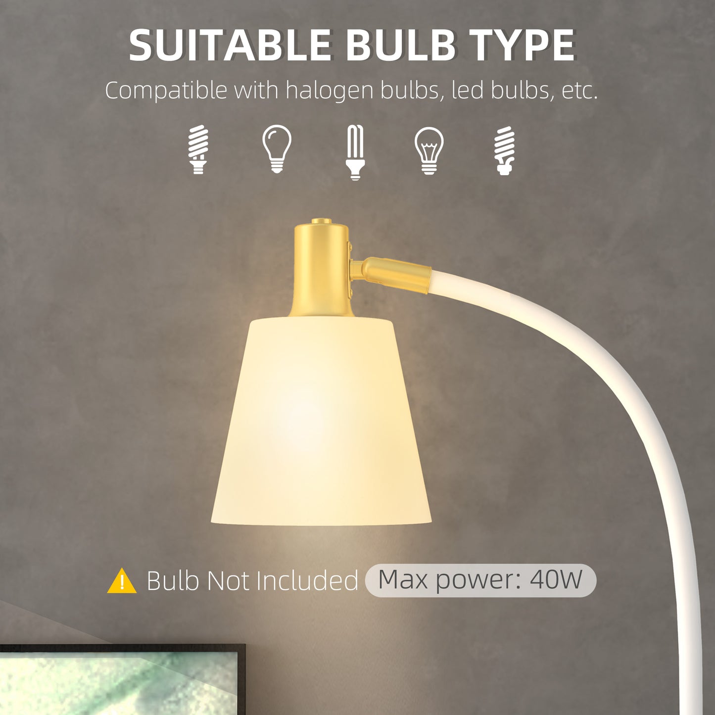 Floor Lamp for Living Room, Spotlight Reading Standing Lamp with Adjustable Height, Rocker on/off Switch