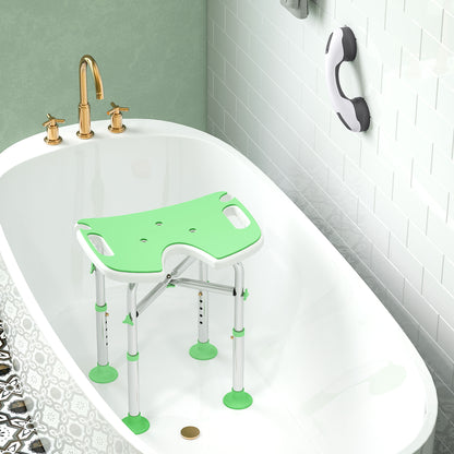 39-51.5cm 'U' Seat Padded Shower Stool - Green