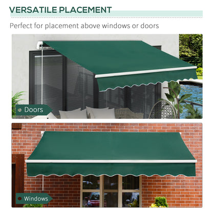 Awning Canopy Manual Retractable Porch Sun Shade Shelter 3 x 2m Green
