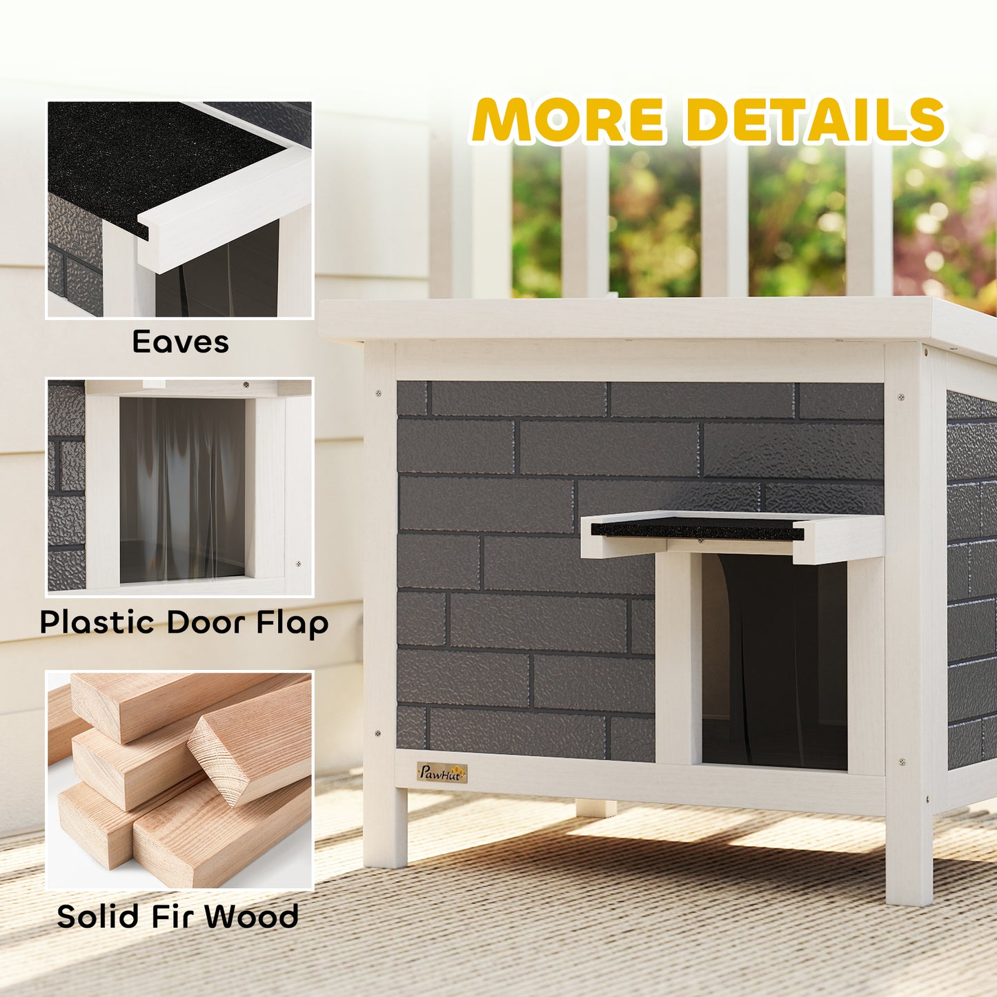 Outdoor Cat House Insulated with Openable Roof, Weatherproof Feral Cat Shelter for Rabbits, Cats, Grey