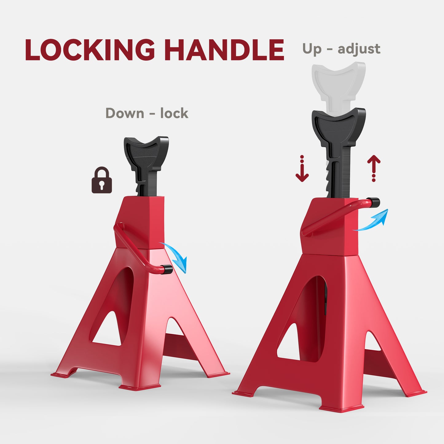 Axle Stands 2 Ton Car Jack Stands Pack of 2, 28-42.5 cm Height Adjustable Support Jack Stand