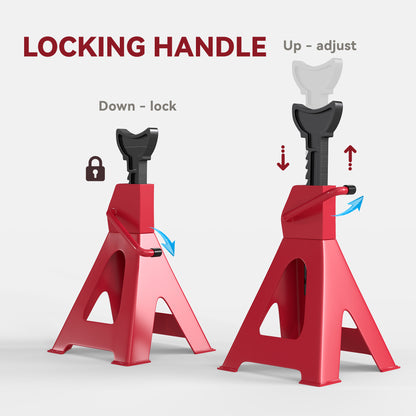 Axle Stands 2 Ton Car Jack Stands Pack of 2, 28-42.5 cm Height Adjustable Support Jack Stand