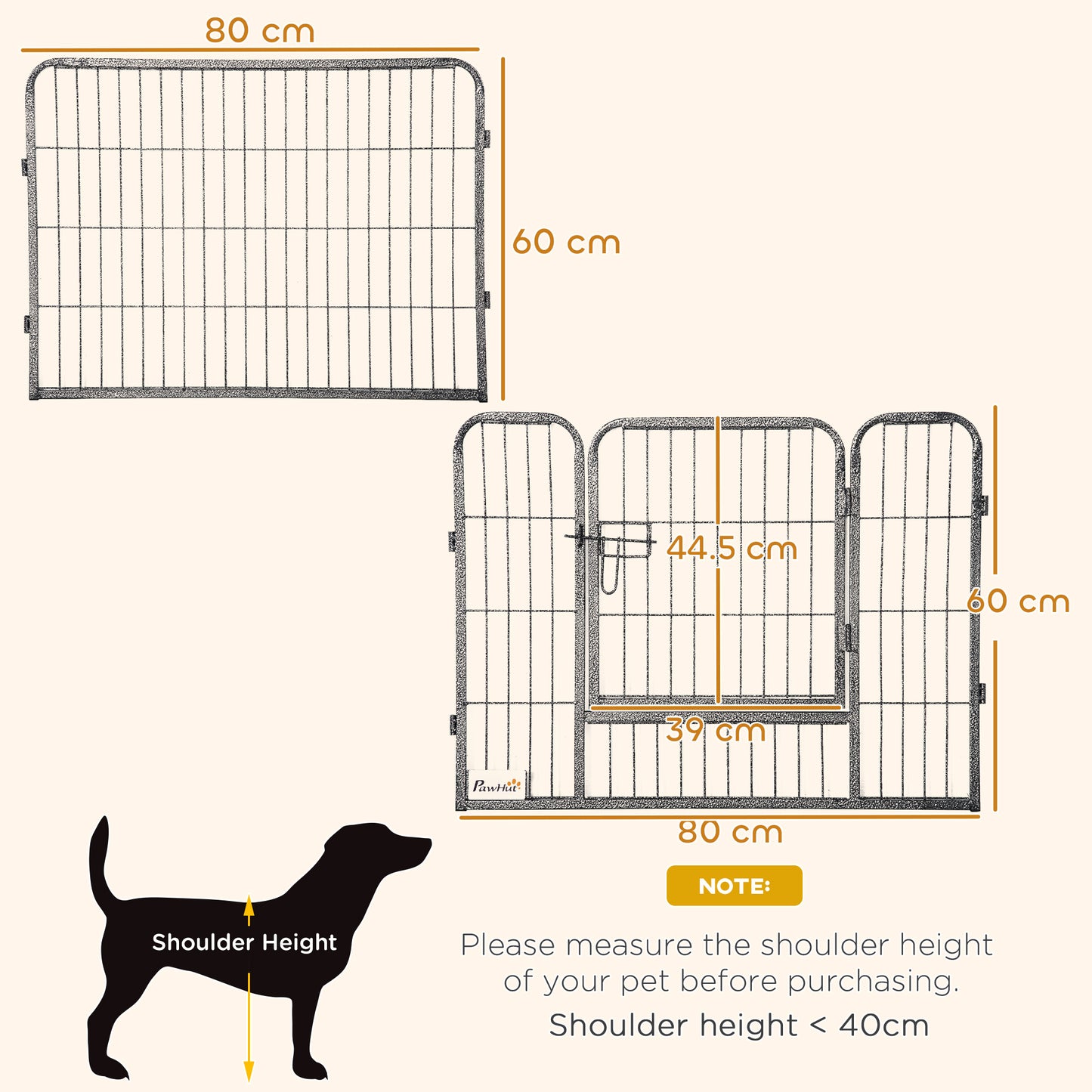 16 Panels Heavy Duty Puppy Playpen, for Small Dogs, Indoor and Outdoor Use - Grey
