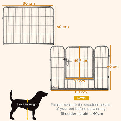 16 Panels Heavy Duty Puppy Playpen, for Small Dogs, Indoor and Outdoor Use - Grey