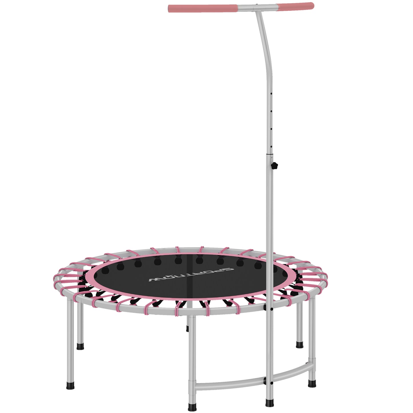 40" Fitness Trampoline, Mini Rebounder Trampoline for Adults with 5-Level Adjustable Handle