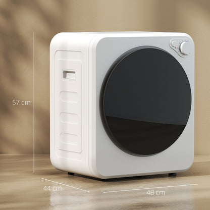 4kg Front Load Laundry Dryer, Portable Clothes Dryer with 2 Power Modes, 400W/800W, White